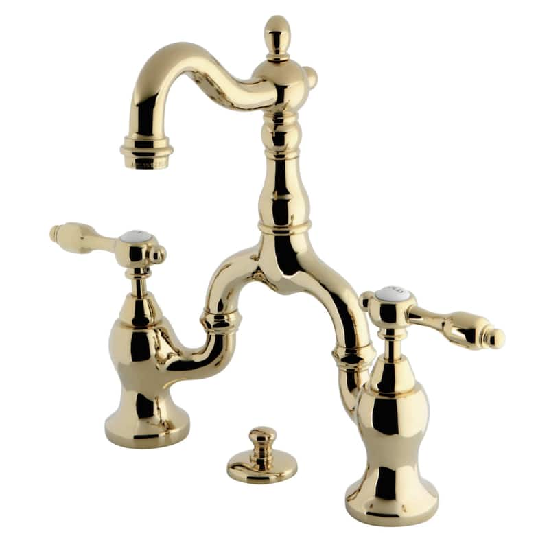 Kingston Brass Tudor Mini-Widespread Bathroom Faucet - Includes Metal - Polished Brass