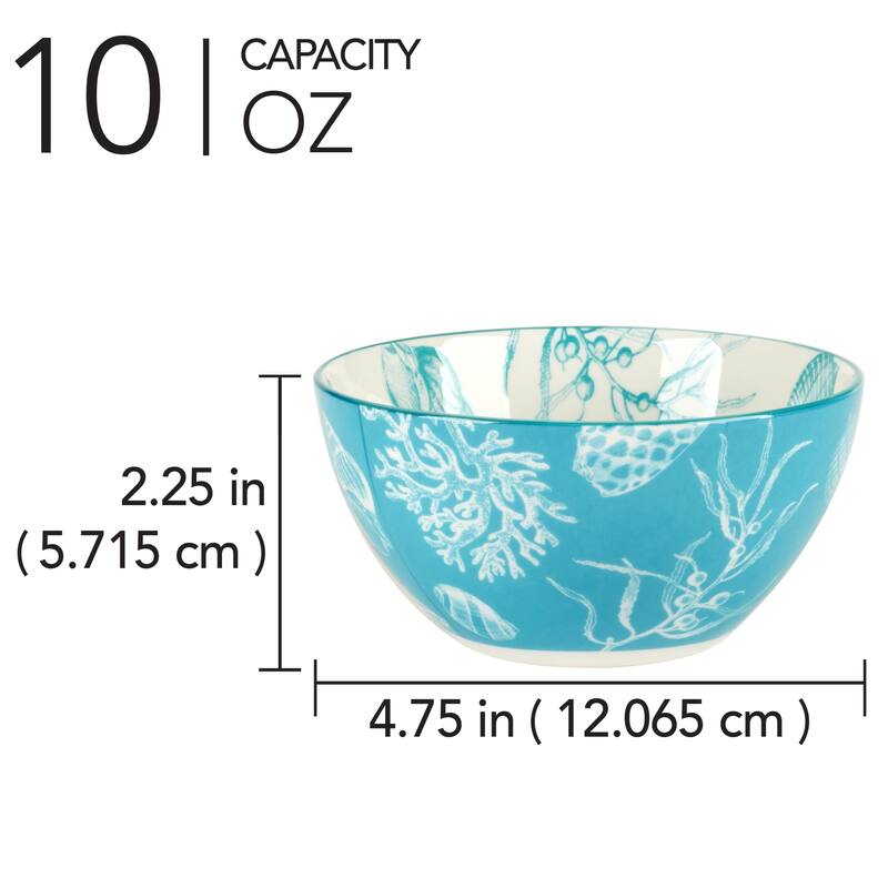 Certified International Seaside Set of 6 All Purpose Bowl 4.75" 6 asst - 4.75" Diam x 2.25"