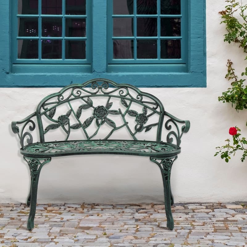 Patio 38.5 in. Cast Aluminum Park Bench