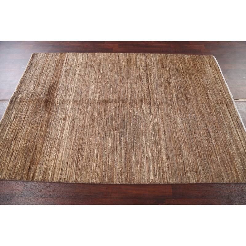 Brown Gabbeh Kashkoli Oriental Area Rug Wool Hand-knotted Foyer Carpet - 4'7" x 6'7"