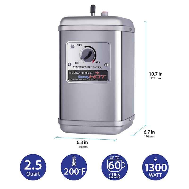 RH-150 Instant Hot Water Tank with Single Lever Polished Chrome Faucet