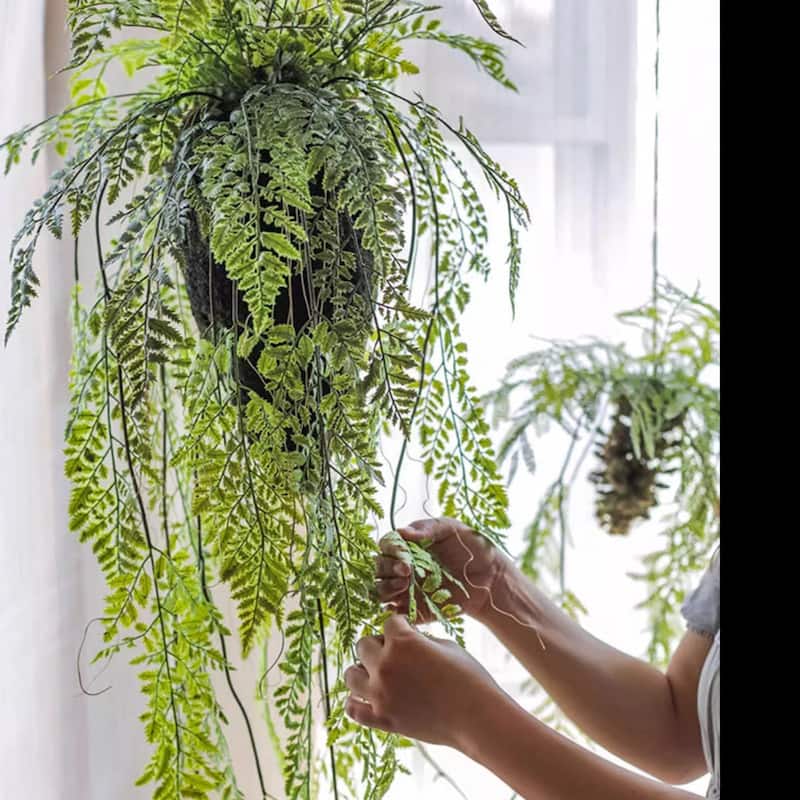 RusticReach Artificial Fern Hanging Ball Decoration