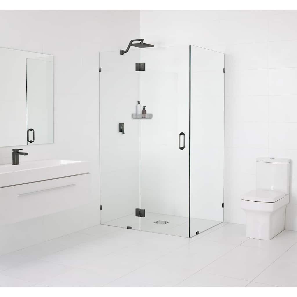 Glass Warehouse 78" x 60" x 36" Frameless 90 Degree Shower Enclosure - Glass Hinge