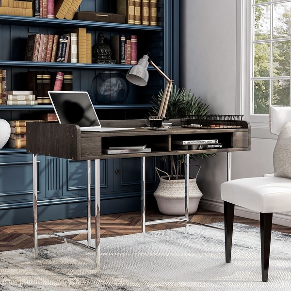 Furniture of America Yary Transitional Brown Metal Writing Desk. Opens flyout.