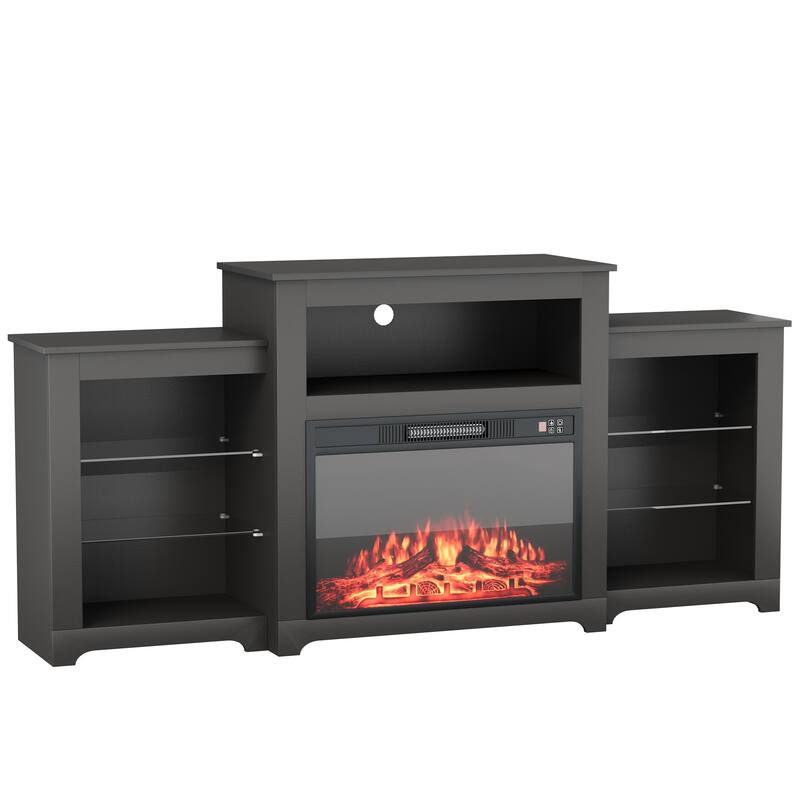 EROMMY Electric Fireplace Heater Mantel TV Cabinet, Media Entertainment Center, Energy Efficient Heater