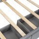 preview thumbnail 8 of 7, Gray Twin Size Pine Wood House Bed with Drawers, Fence-shaped Guardrail
