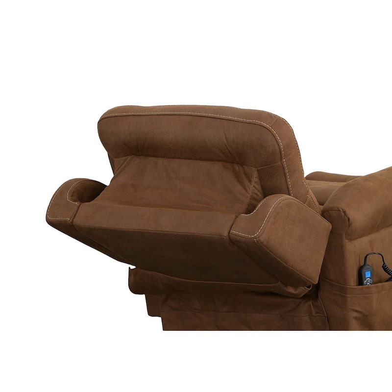 Stewart Amber Brown Power Lift Recliner with Power Headrest & Lumbar by Flexsteel