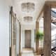 2-Light Flush Mount Glass Ceiling Light with Metal Frame - N/A
