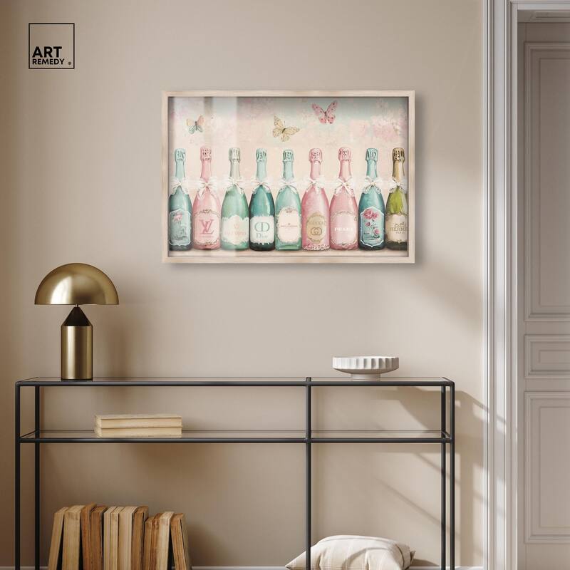 Champagne Mint and Pink Shadowbox by Art Remedy