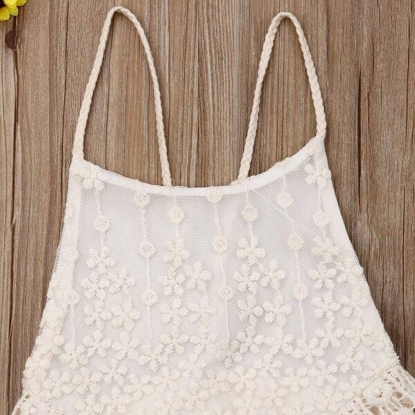 Shop Newborn Infant Baby Girl Clothes Lace Halter Off White Size