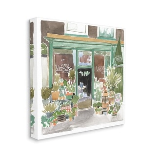 Stupell Paris Flower Shop Green Brown Watercolor Painting Canvas Wall ...