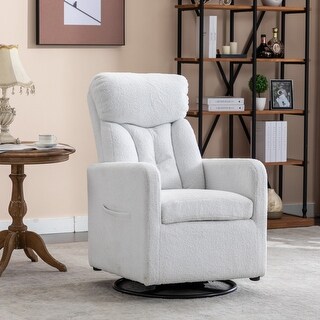 Teddy Fabric Swivel Rocking Chair Gilder Chair With Pocket - Bed Bath ...