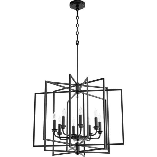 slide 1 of 1, Quorum International Hammond Transitional Cage Pendant Black