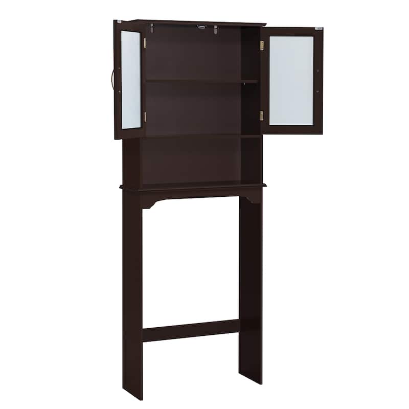 Yaheetech Bathroom Organizer Over The Toilet,2-Door,1 Open-Shelf