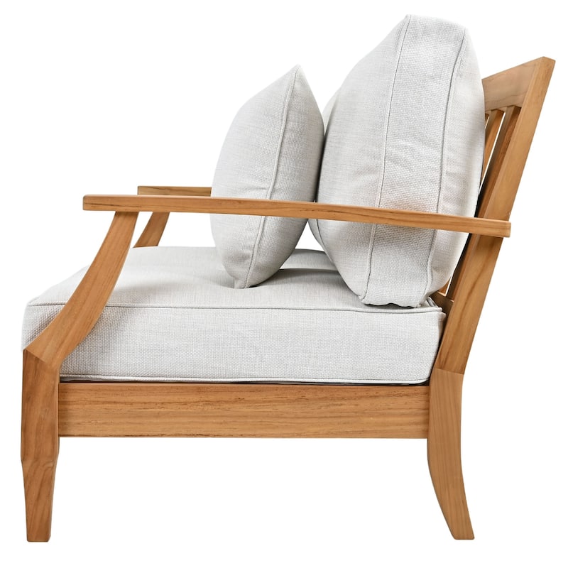 SAFAVIEH Couture Martinique Wood Patio Loveseat - 56"W x 35"D x 32"H