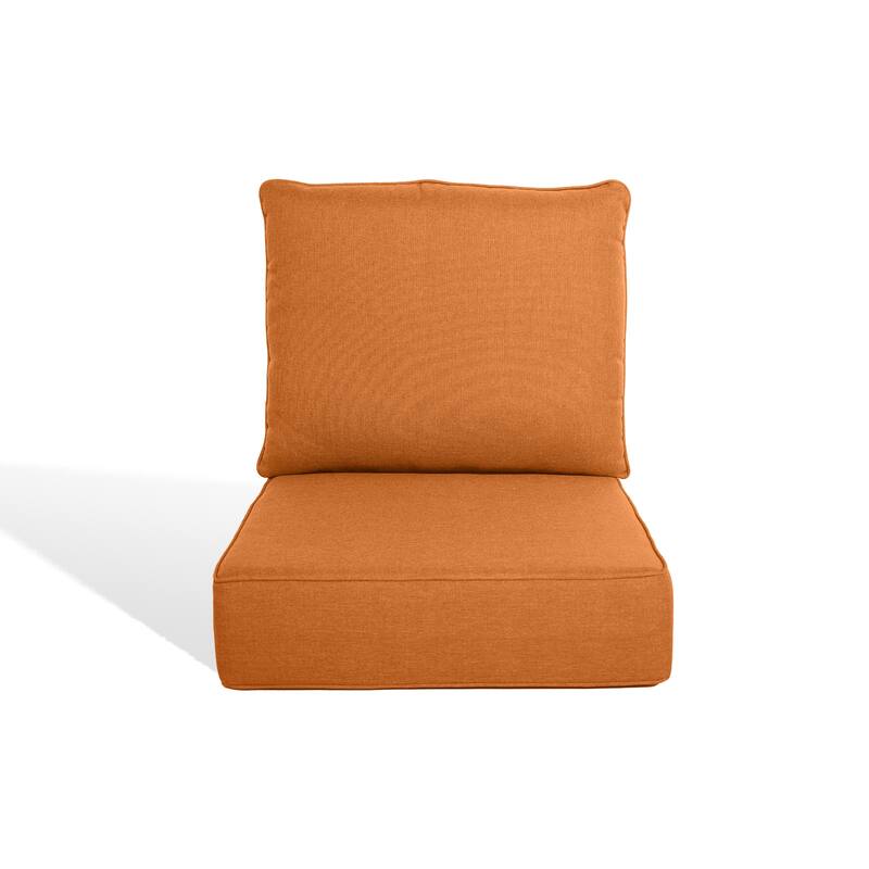 Pocassy 22"x24"x6" Thick Cushions Pillows Indoor & Outdoor Cushion - 1 Set Seat & Back Cushion - Orange Cushion