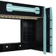 preview thumbnail 25 of 23, Full Size Wood Loft Bed with Desk, Multi-storage Shelves and RGB Light