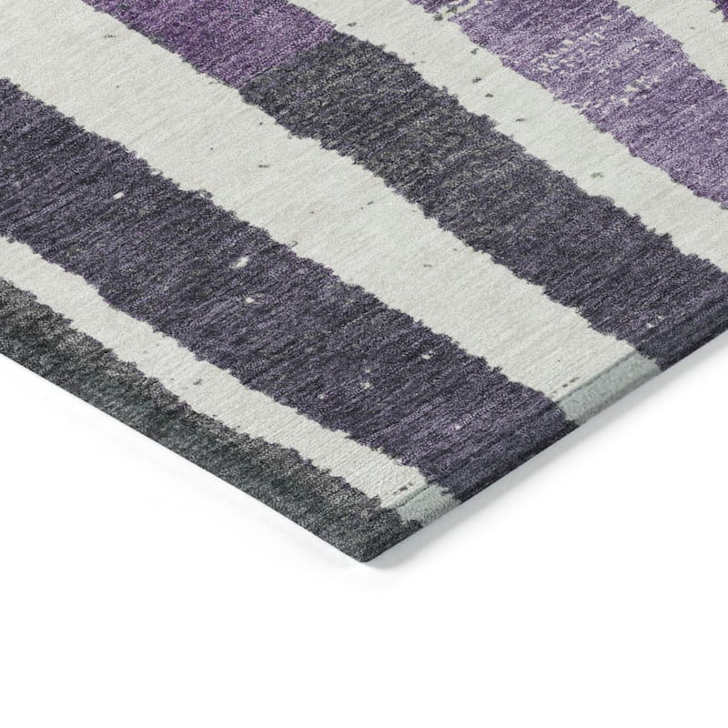 HomeRoots Striped Transitional Rectangle Outdoor Rug