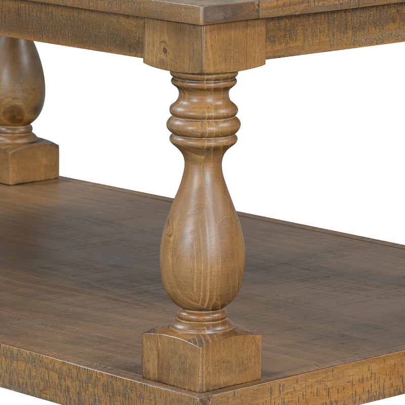 Wood Pine 45.2-in W x 17.7-in H Coffee Table - 45.2" x 17.7"