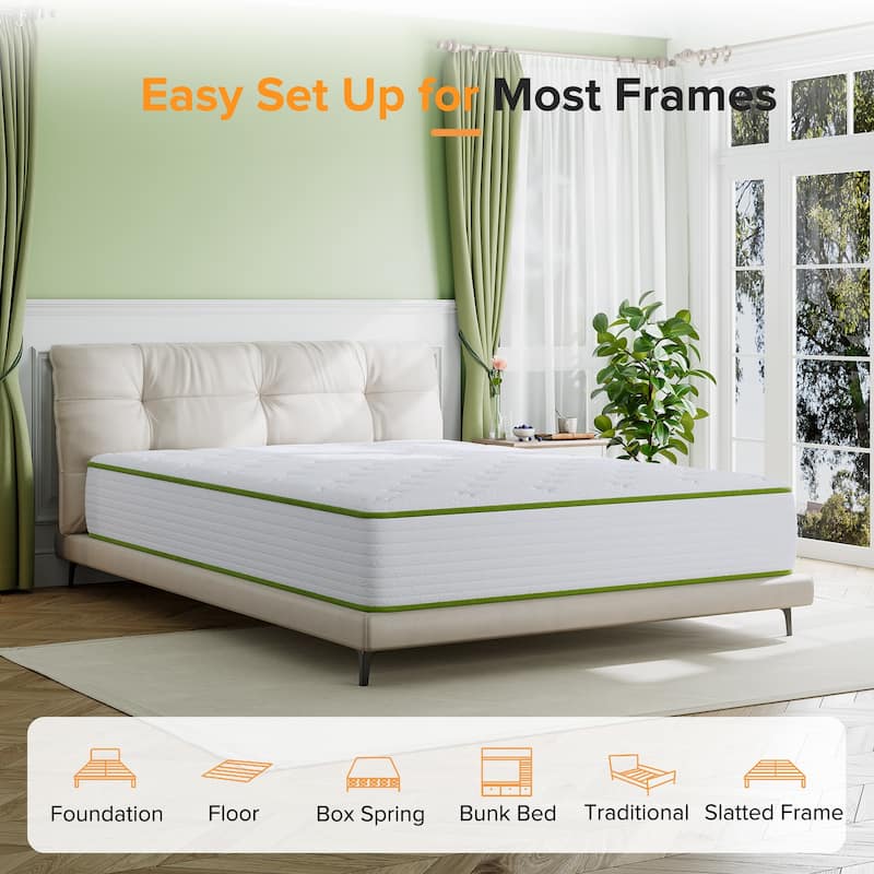 SweDrea Medium Pillow Top 10 in.Motion Isolation Mattress with CertiPUR-US, SGS and OEKO-TEX