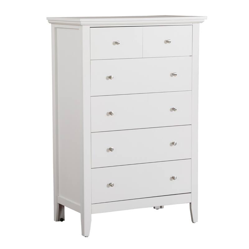 Wooden Bedroom Chest with 5-Drawers - 48" - White