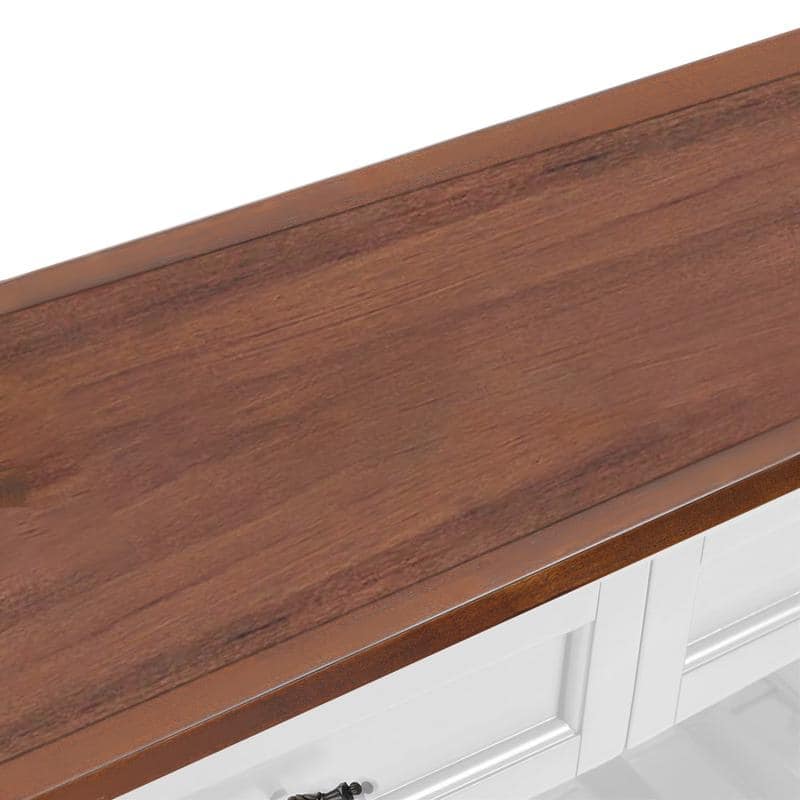 Vintage-Inspired Pine Console Table - Two-Tier Open Shelf Design for Living Spaces‌.