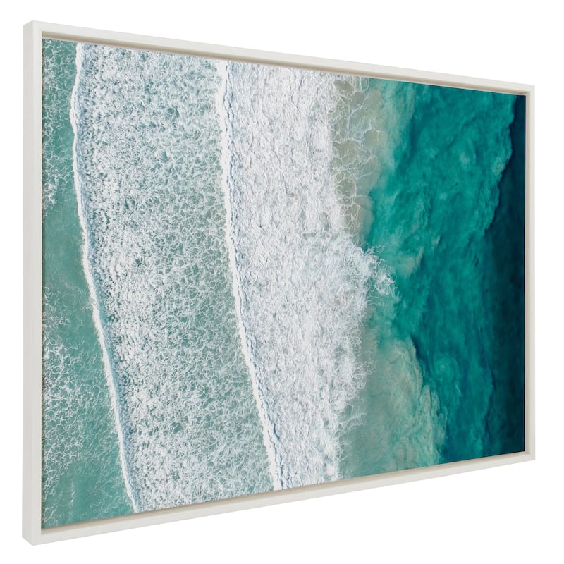 Kate and Laurel Sylvie Ocean Waves Canvas by Creative Bunch Studio - 28x38 - Plastic - White
