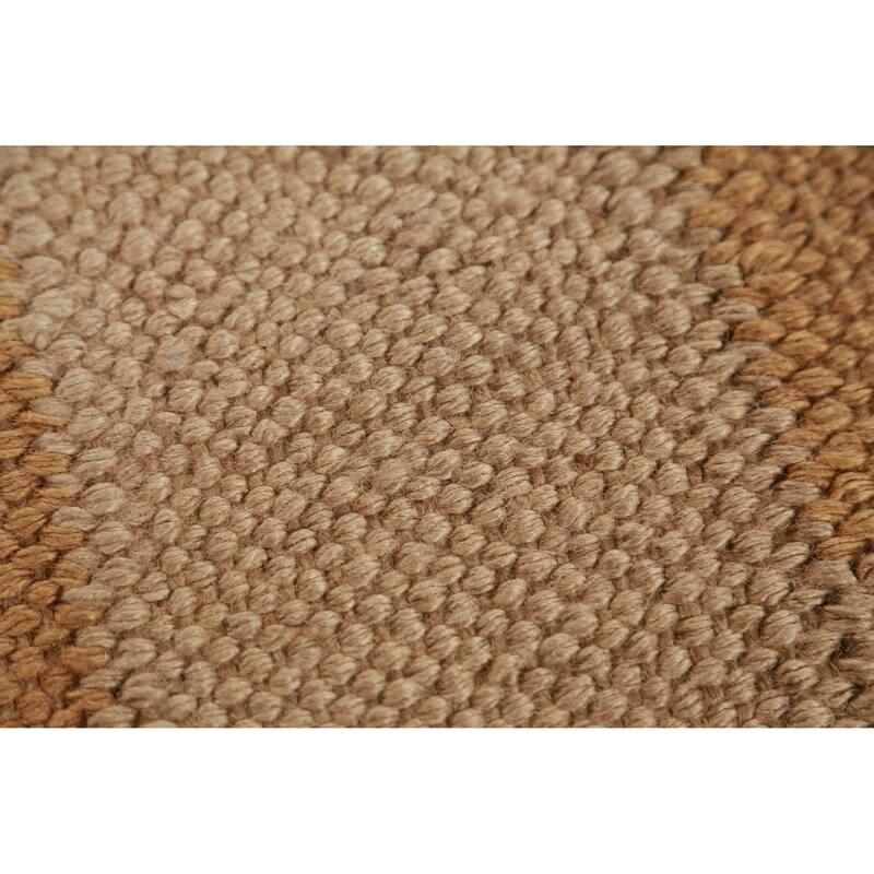 Hand Woven Oriental 100% Jute Carpet Southwestern Modern Peach Kilim Area Rug - 14' 1'' X 9' 11''