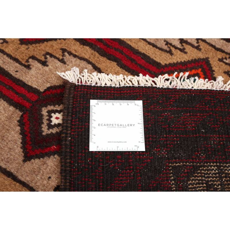 ECARPETGALLERY Hand-knotted Baluch Tan Wool Rug - 3'5 x 5'5