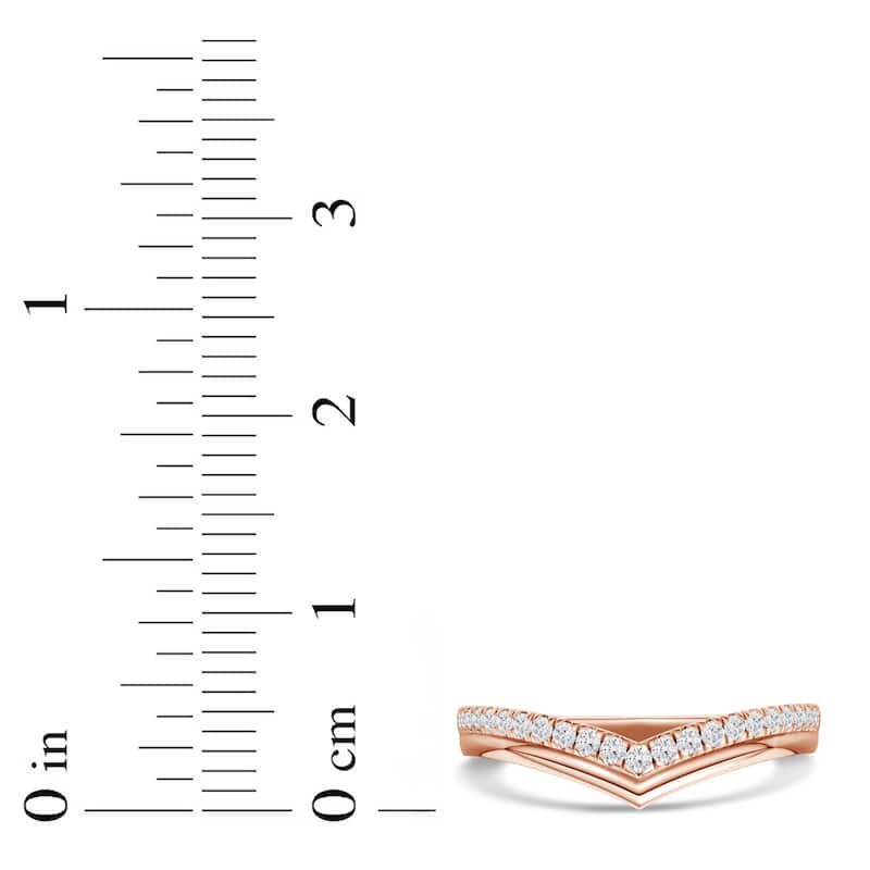 1/6ct TDW Diamond Contour Wedding Band in 10K Gold for Women