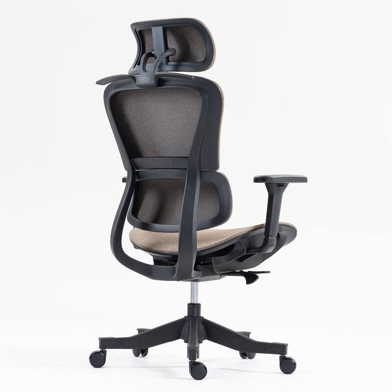 Modern High-Back Mesh Office Chair, Computer Chair, Ergonomic Chair, Gaming Chair with 360° Rotating Base, Brown