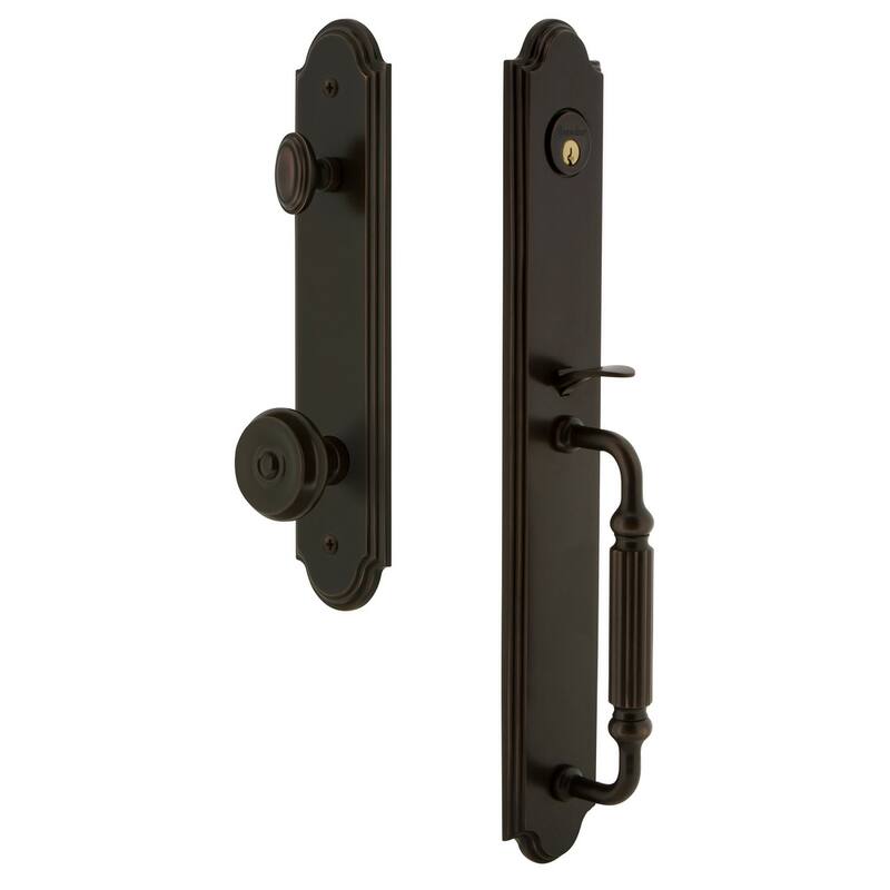 Grandeur Arc Solid Brass Rose Keyed Entry Single Cylinder Full Plate ...