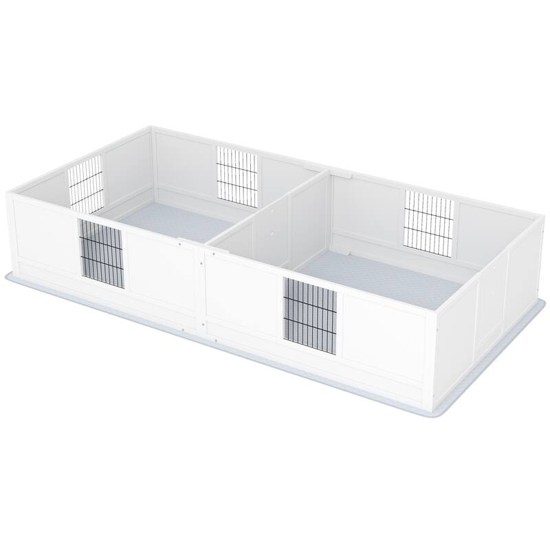 Whelping Box for Dogs and Puppies, Dog Whelping Box with Waterproof Pee Pad, Adjustable Height Door - White