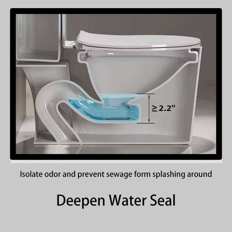 Zyontsr White Mordern Ceramic 1.6 GPF One Piece Toilet (Seat Included)