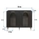 preview thumbnail 10 of 9, Accent Cabinet Lacquered Wooden Cabinet with 4 Glass Doors Sideboard Buffet Server Cabinet Storage Cabinet
