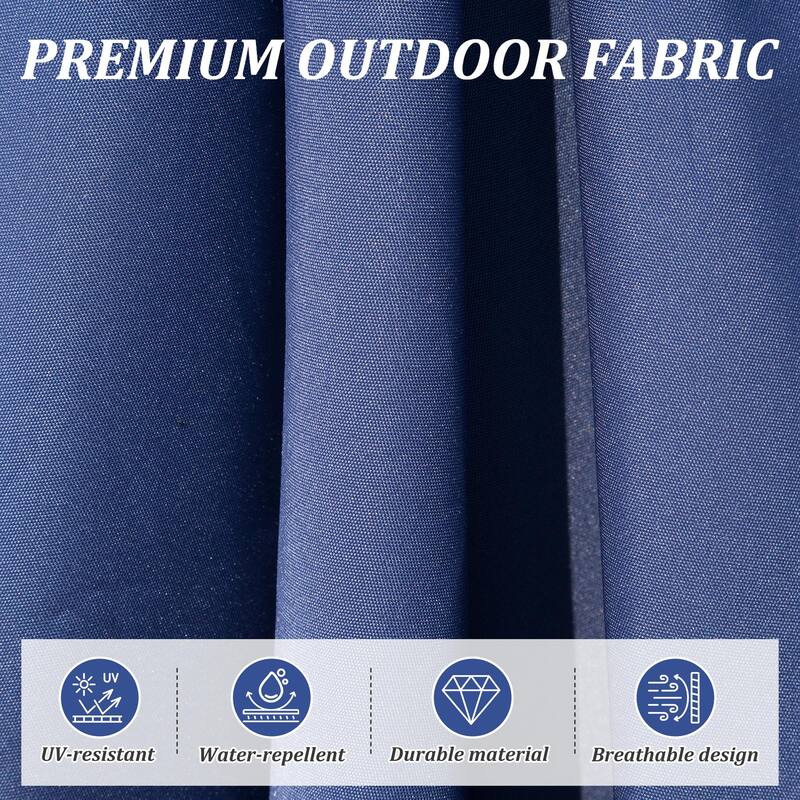 Rectangle Patio Umbrella with Crank Lift and Tilt Function 