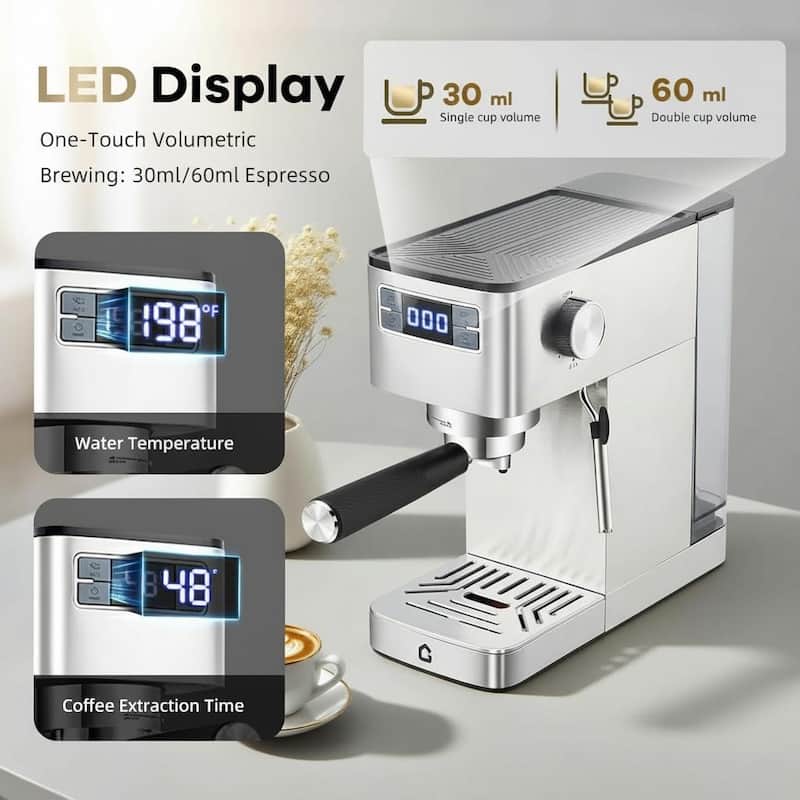 20 Bar Espresso Machine, with Removable Water Tank