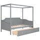 preview thumbnail 10 of 16, Grey Wooden Canopy Daybed with 3 in 1 Storage Drawers,Twin
