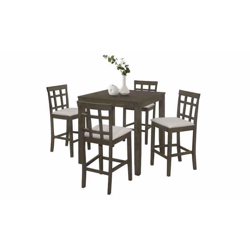 CraftPorch Simple Rustic Square 5-piece Counter Height Dining Set - Dark Grey