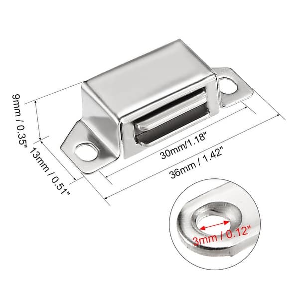 Unique Bargains Door Cabinet Magnetic Catch Magnet Latch Closure Stainless Steel 36mm Length - 36mm, 1Pcs