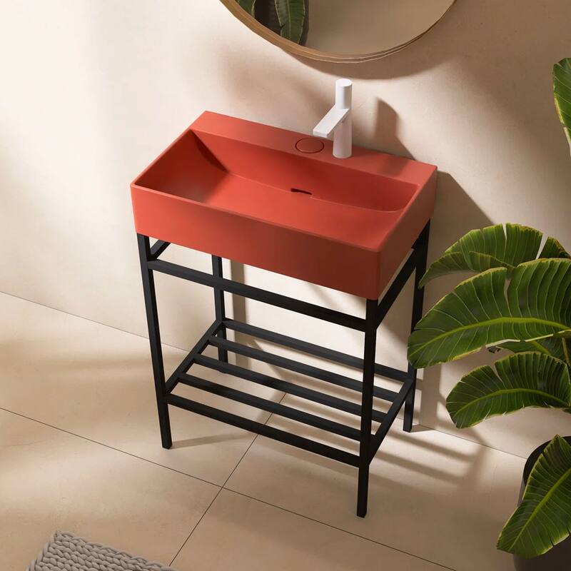 24" Freestanding Bathroom Vanity with Ceramic Sink - 23.62'' x13.98'' x 33.46''
