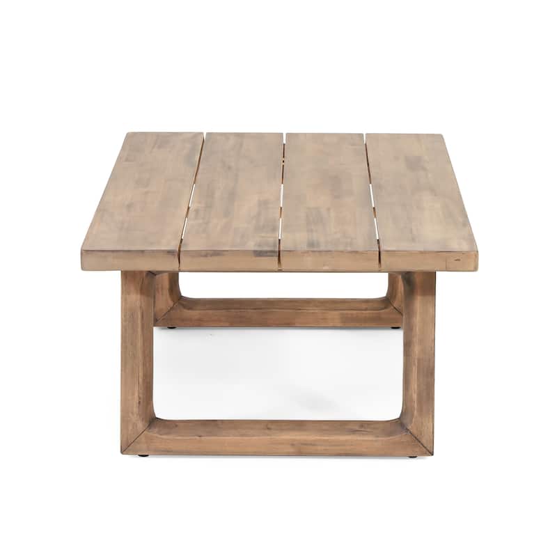 Stefan Acacia Wood Outdoor Loveseat and Coffee Table Set with Cushions by Christopher Knight Home