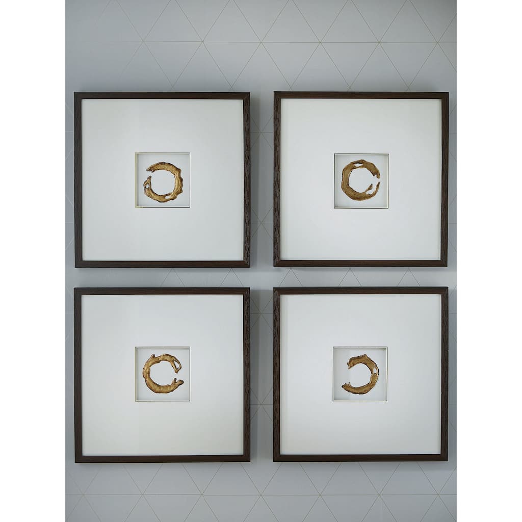Signature Design by Ashley Dallbourne White/Gold Wall Art (Set of 4)