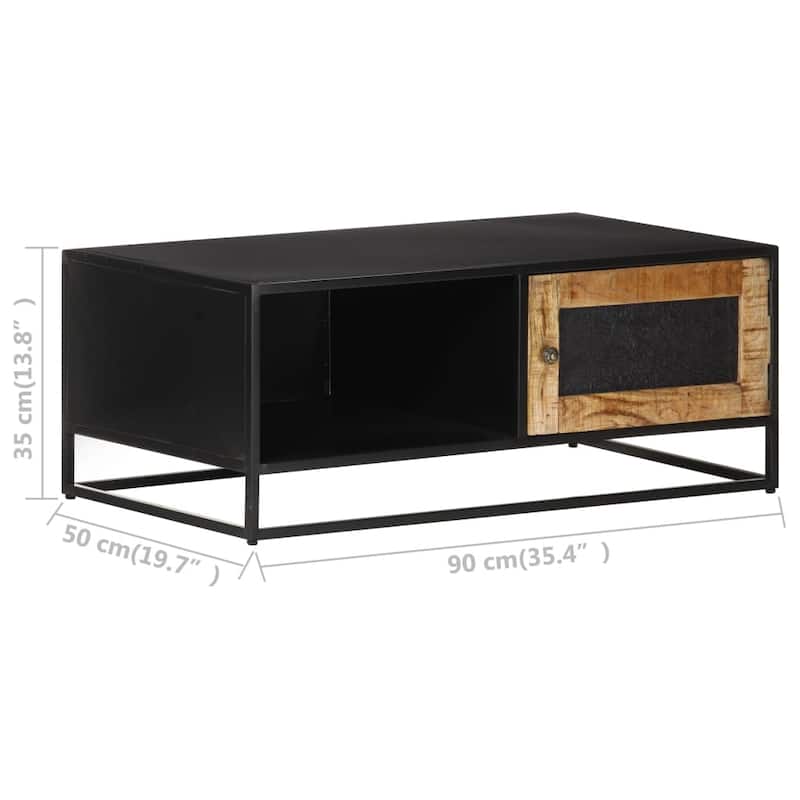 vidaXL Coffee Table 35.4"x19.7"x13.8" Rough Mango Wood