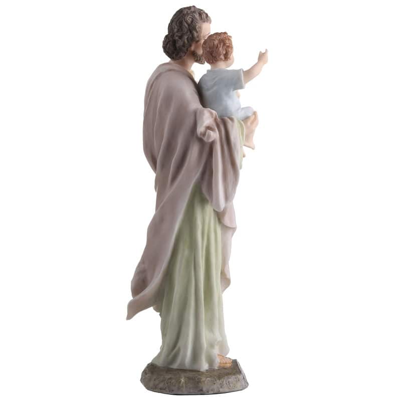 8.27 inches Height Polyresin Saint Joseph Holding Baby Jesus Multicolor Finish Figurine