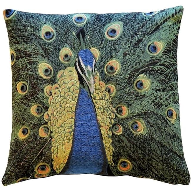Peacock Tapestry Throw Pillow