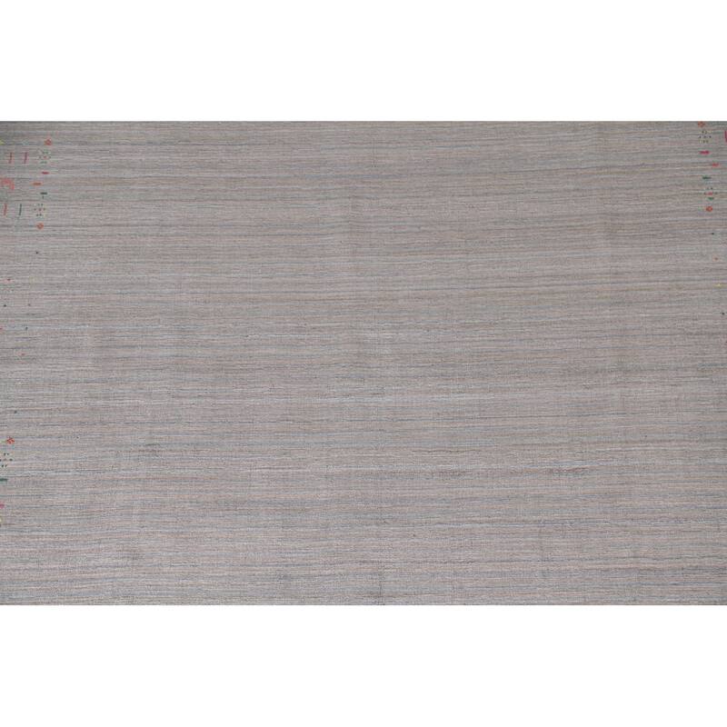 Tribal Beige Gabbeh Oriental Area Rug Handmade Wool Carpet - 8'1"x 9'9"