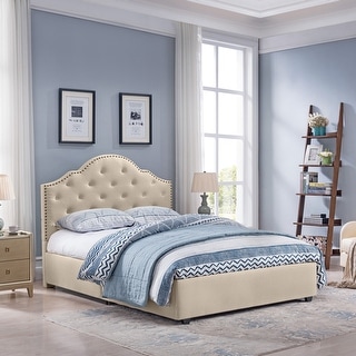 Cordeaux Queen-size Tufted Upholstered Bed by Christopher Knight Home