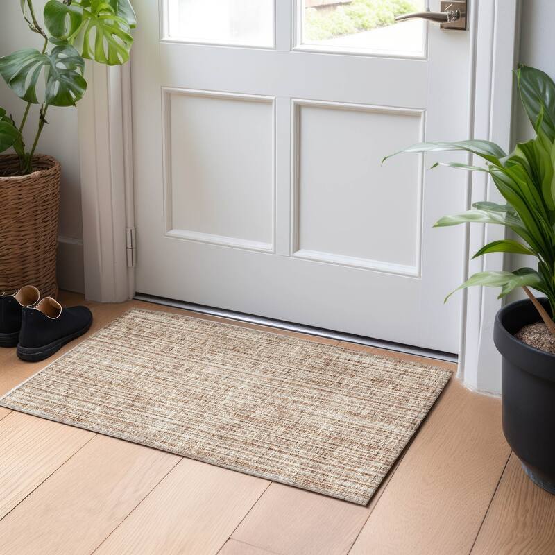 Premium Washable Super Soft Striped Mayfield Rug - Paprika - 1' 8" x 2' 6"