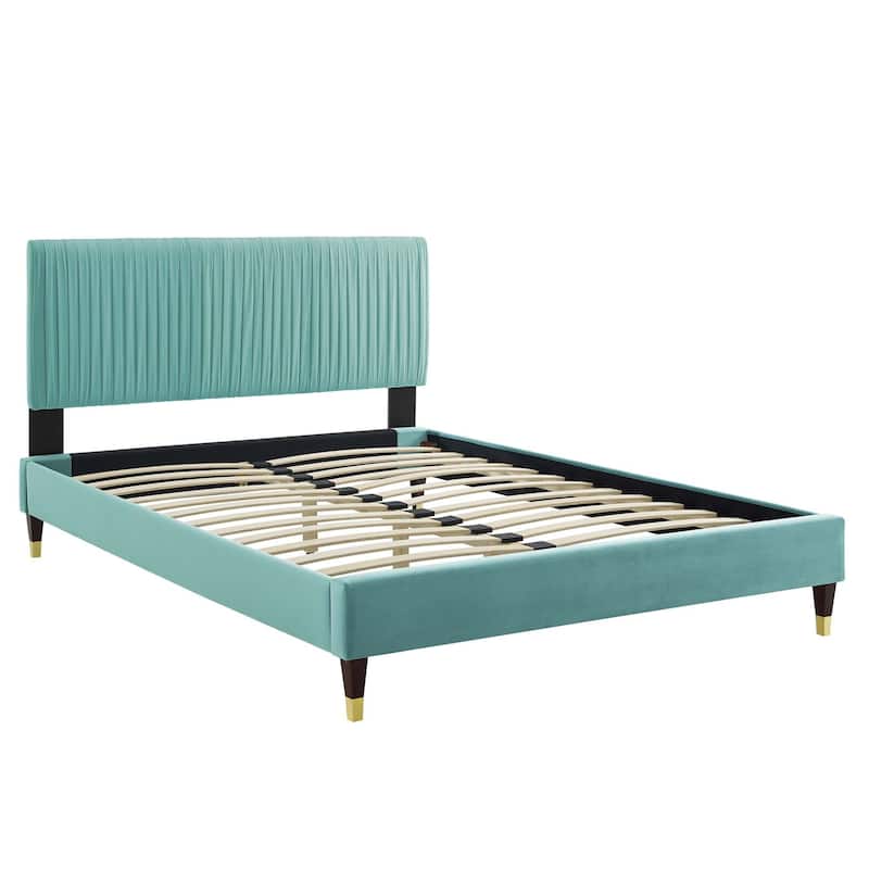 Peyton Performance Velvet Queen Platform Bed